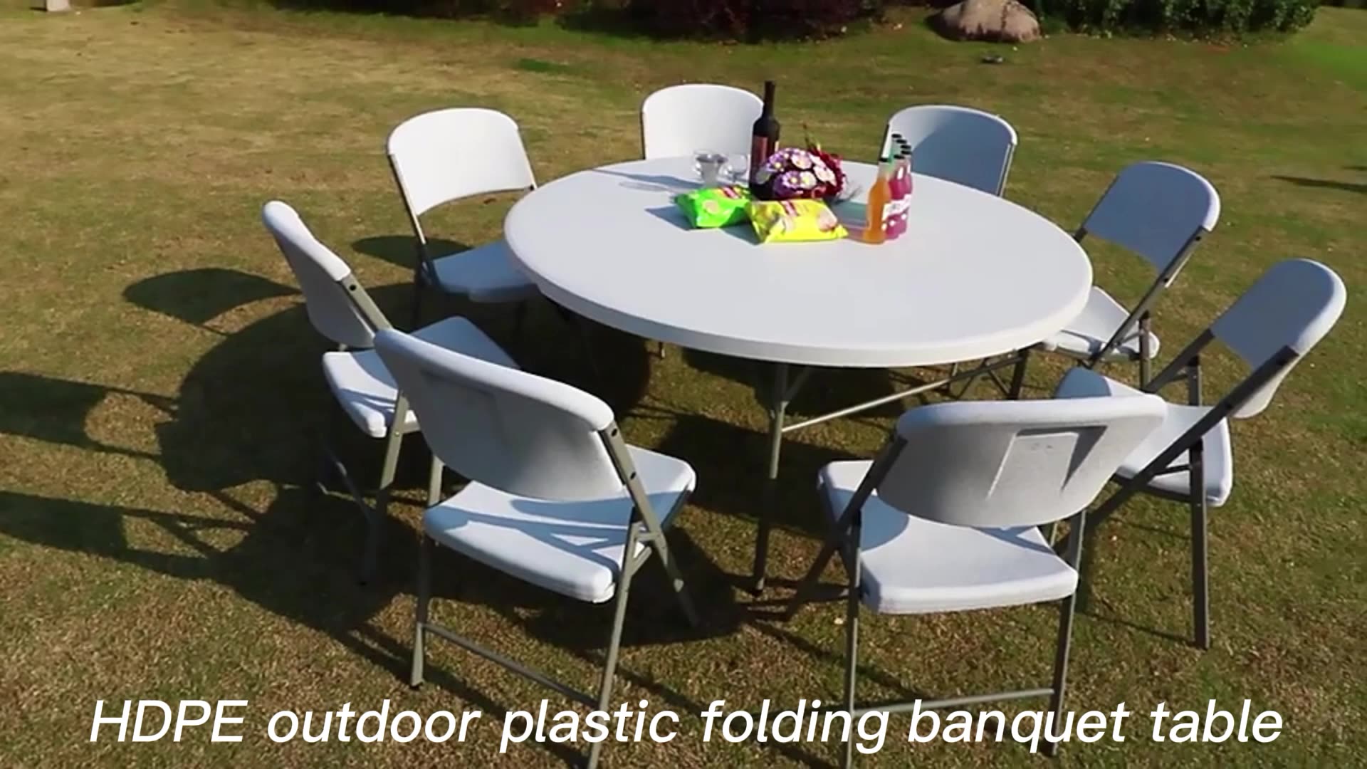 6ft 72inch Hdpe Tabletop 10 Seater Wedding Banquet Dining Foldable