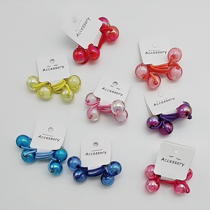 Set Of 2 Pcs Elastic Hair Rubber Bands Mini Size Colored Candy Balls