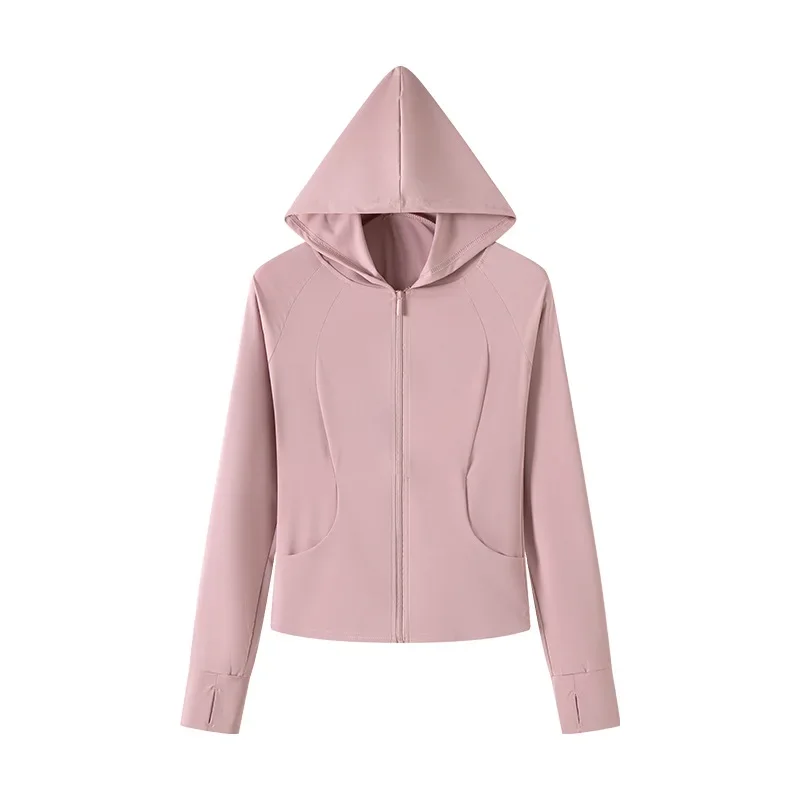 H829 Pink Summer Outdoor Ice Silk Sunscreen New UV Protection Lightweight Skin Clothing Sunscreen