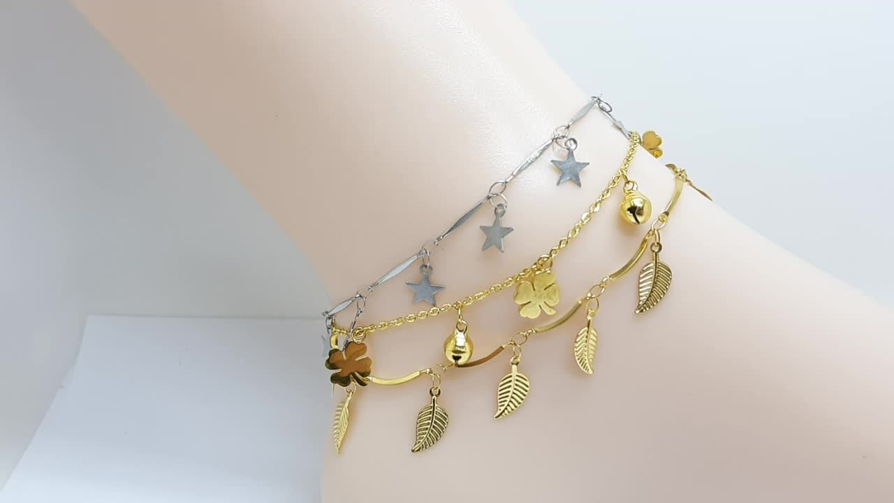 Women Anklet Bracelet Gold Plated Feet Jewelry Charm Butterfly Anklet