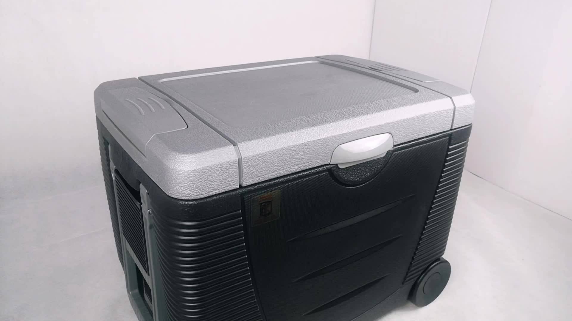 Evercool Dc12v Two Side Strong Handle Mini Refrigerator With Wheels 45l Portable Car Camping