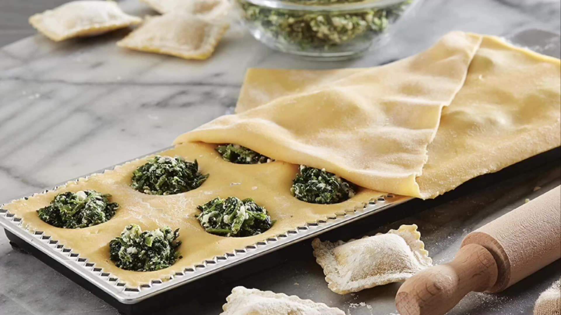 Italian Pasta Mold 12 Square Holes Aluminum Dumpling Making Tools Press