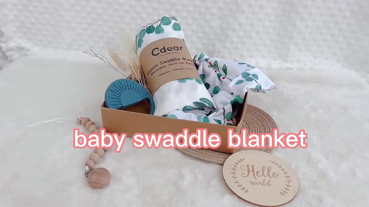 Premium 100 Cotton Organic Cozy Soft Muslin Swaddle With Turban