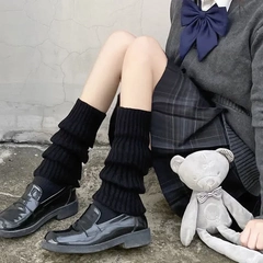 Women's Spring Straight Leg Knitted Striped Pile Socks for Wholesale, Warm Medium Calf Socks, Japanese JK Lolita Style