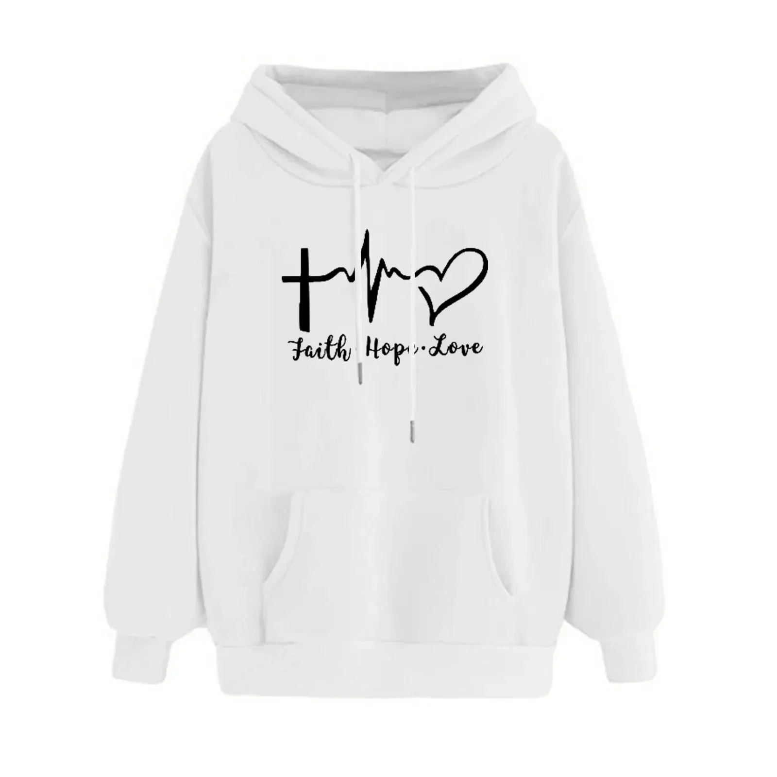 Amazon Foreign Trade Cross-Border Women's Outerwear European and American Autumn/Winter Hooded Sweatshirts for Women with Fleece and Thickening Loose Plus Size Women's Clothing