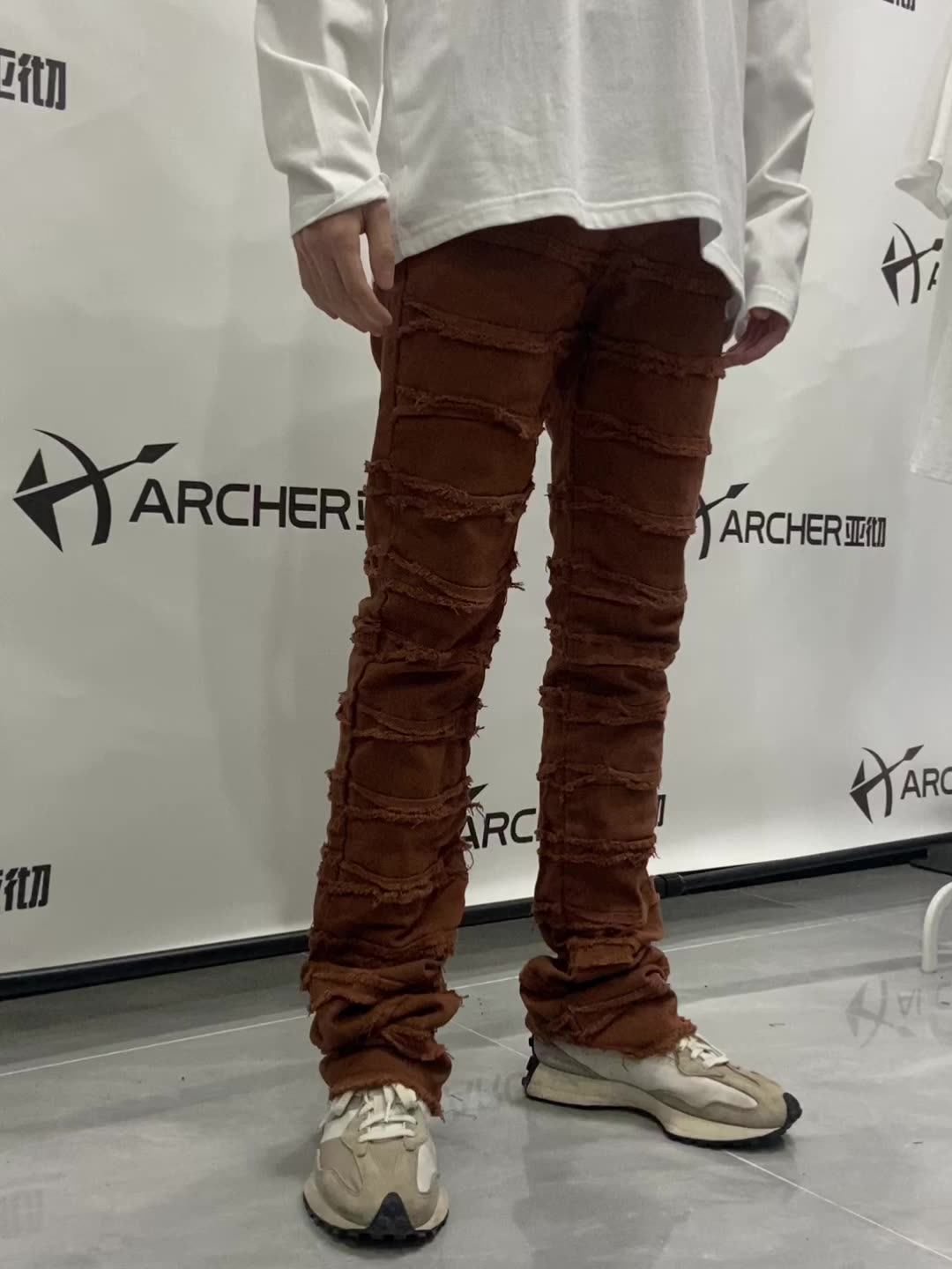 Fashion Streetwear Flare Pants Distressed Ripped Flared Jeans Men Homme Custom Skinny Jeans