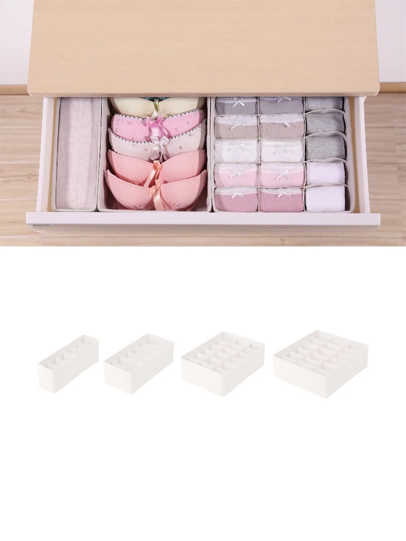 Shimoyama D30xo Folding Divided Underwear Storage Box Fabric Clothing
