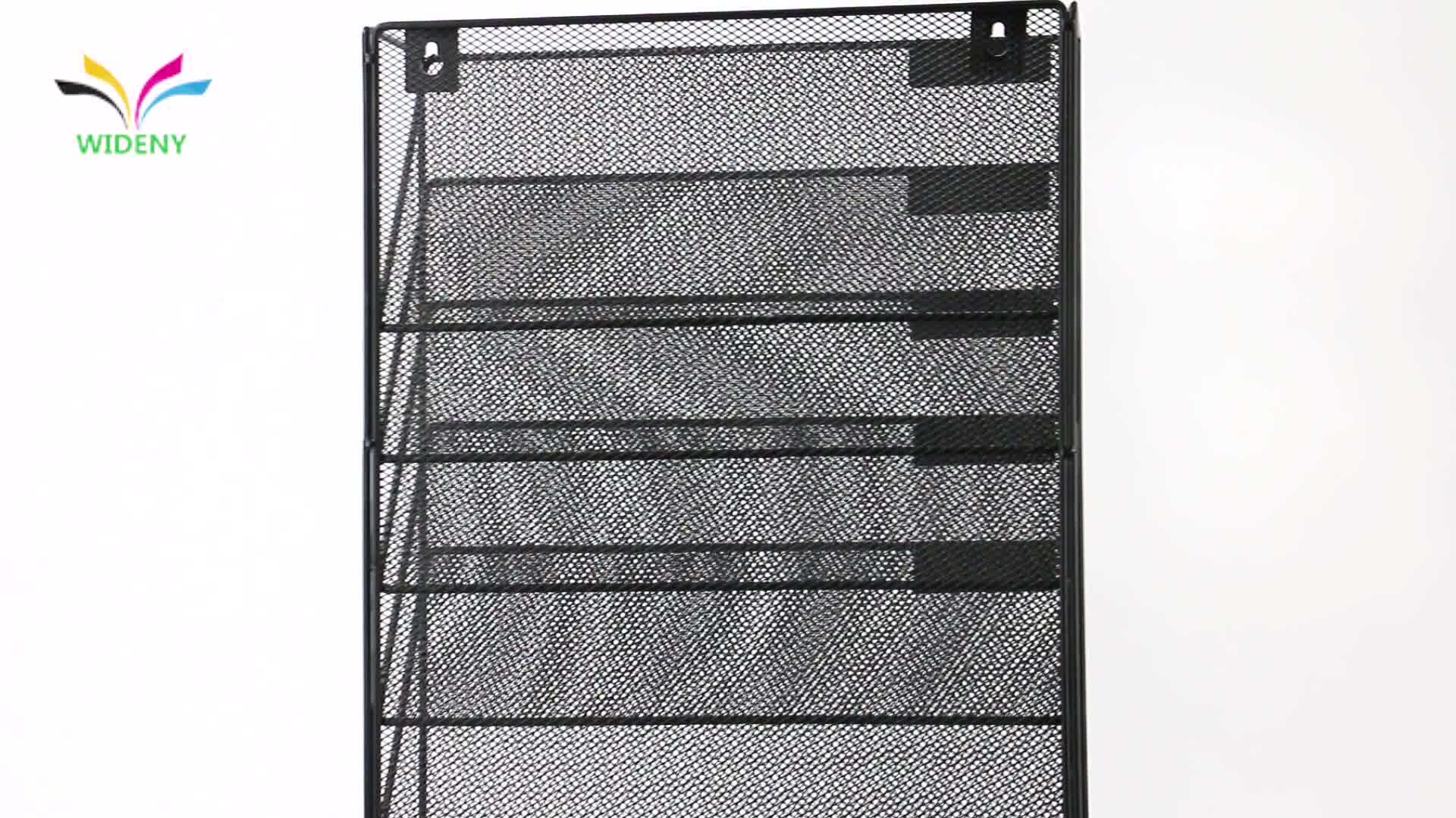 Black Wire Metal Mesh Wall Mount Organizer Office Home Supplies Wall