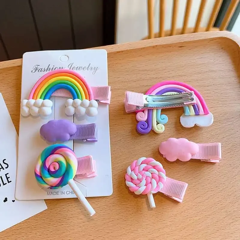 В Rainbow детские заколки для волос, челки, милые заколки, корейский стиль