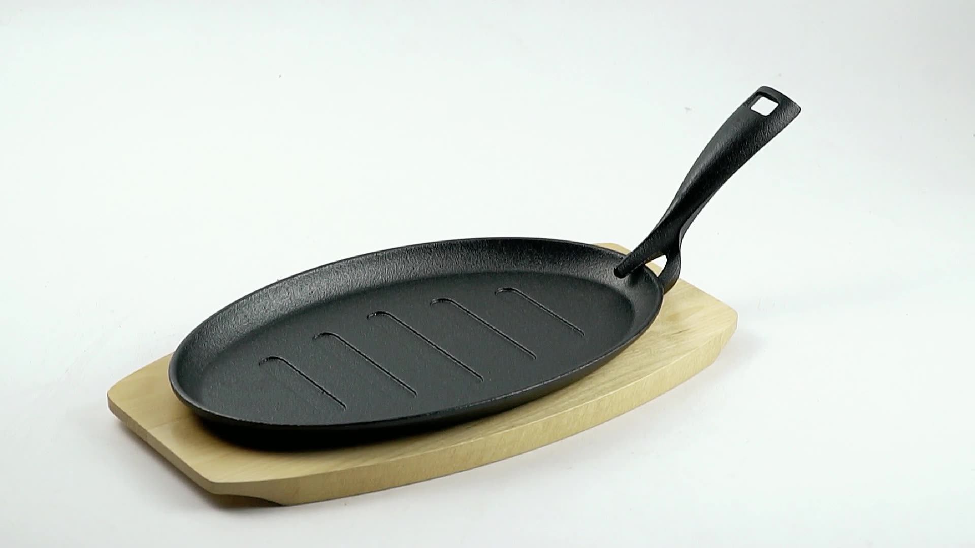 Wholesale Cast Iron Cookware Fajita Skillet Sizzler Plate Oval Sizzling