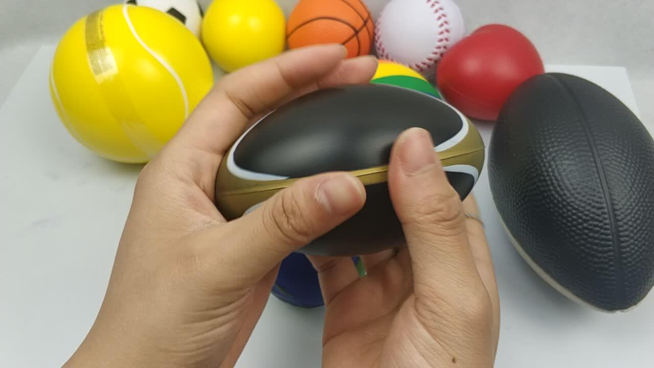 Customized Logo Printed Sports Ball Antistress Pu Foam Stress Ball For