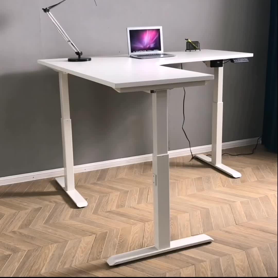 Minimalist Best L Shaped Electric Standing Desk 