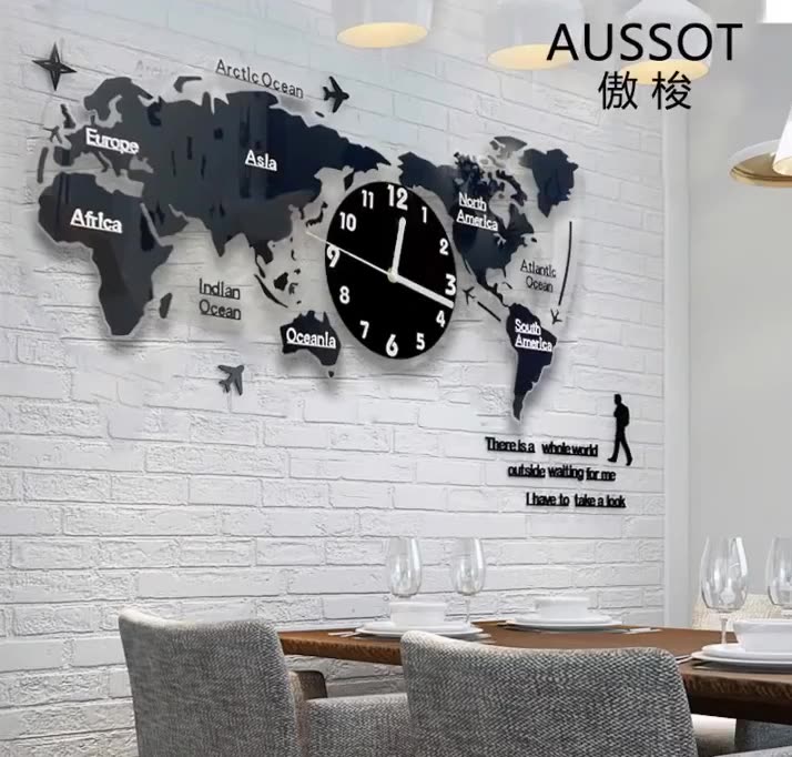 Sourcing Nordic modern minimalist creative world map wall clock
