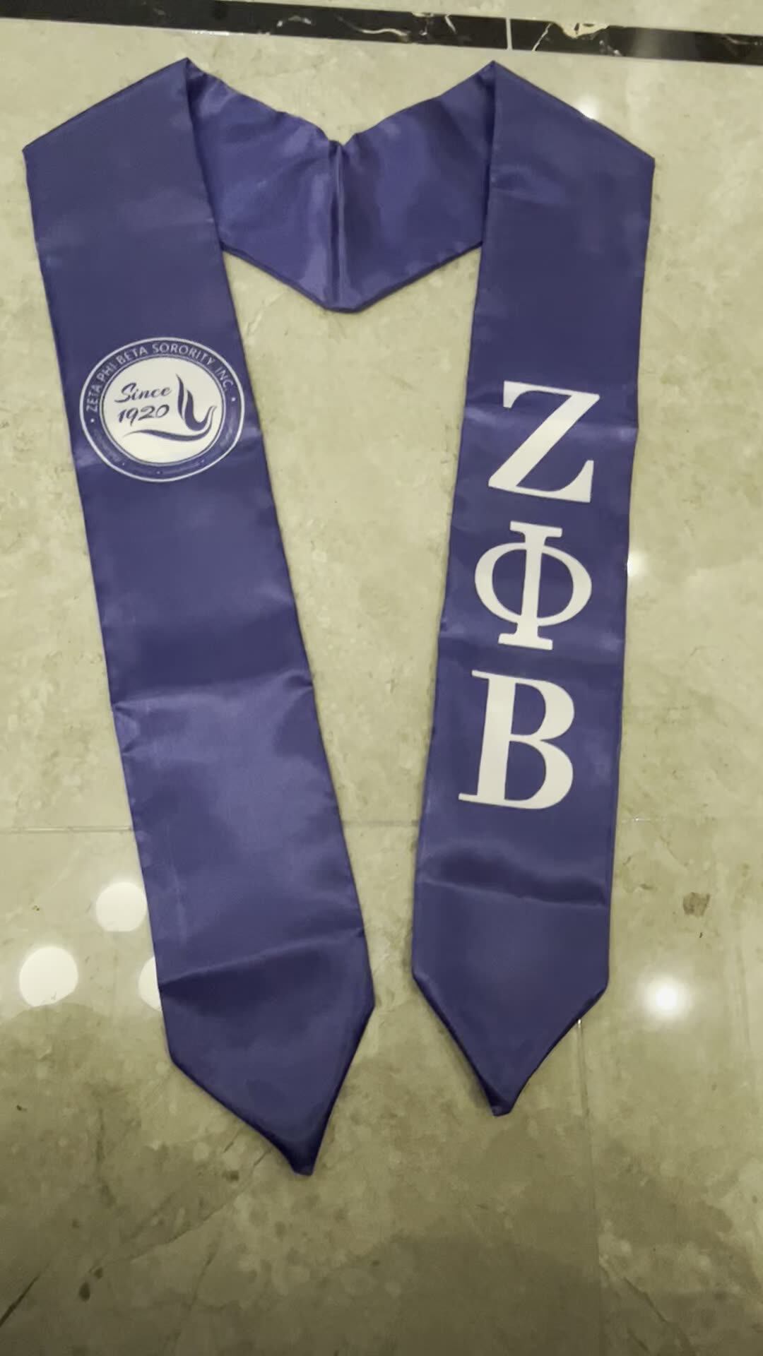 High Quality Zeta Phi Beta 1920 Dove Sorority Graduation Sash Stole ...