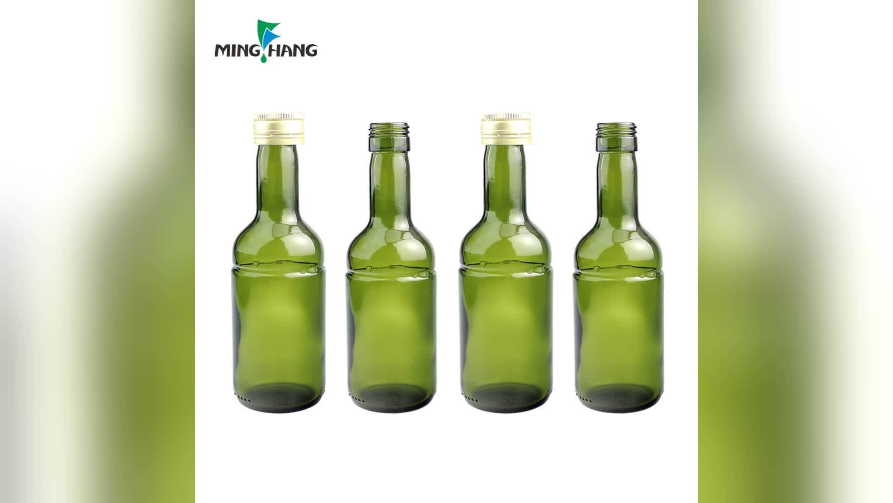 Best Price Empty Green Mini Glass Liquor Bottle,Beer Glass Bottle Screw