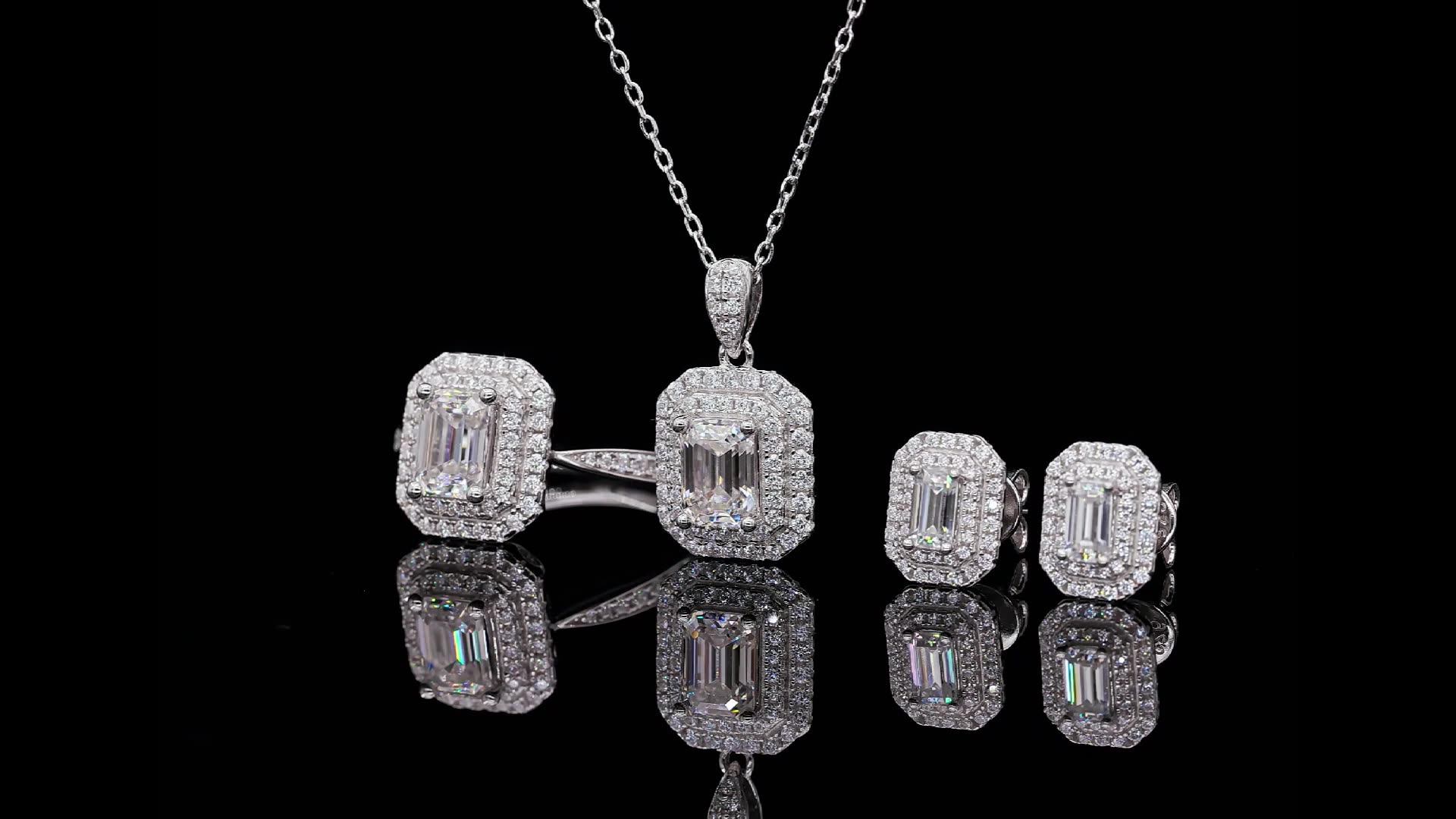 O93 Abiding Custom Fine Jewellery Emerald Cut Moissanite Diamond 1ct