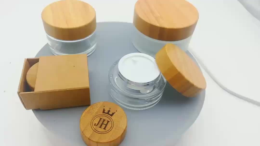 Luxury Biodegradable Cosmetic Packaging Containers Clear Frosted Glass