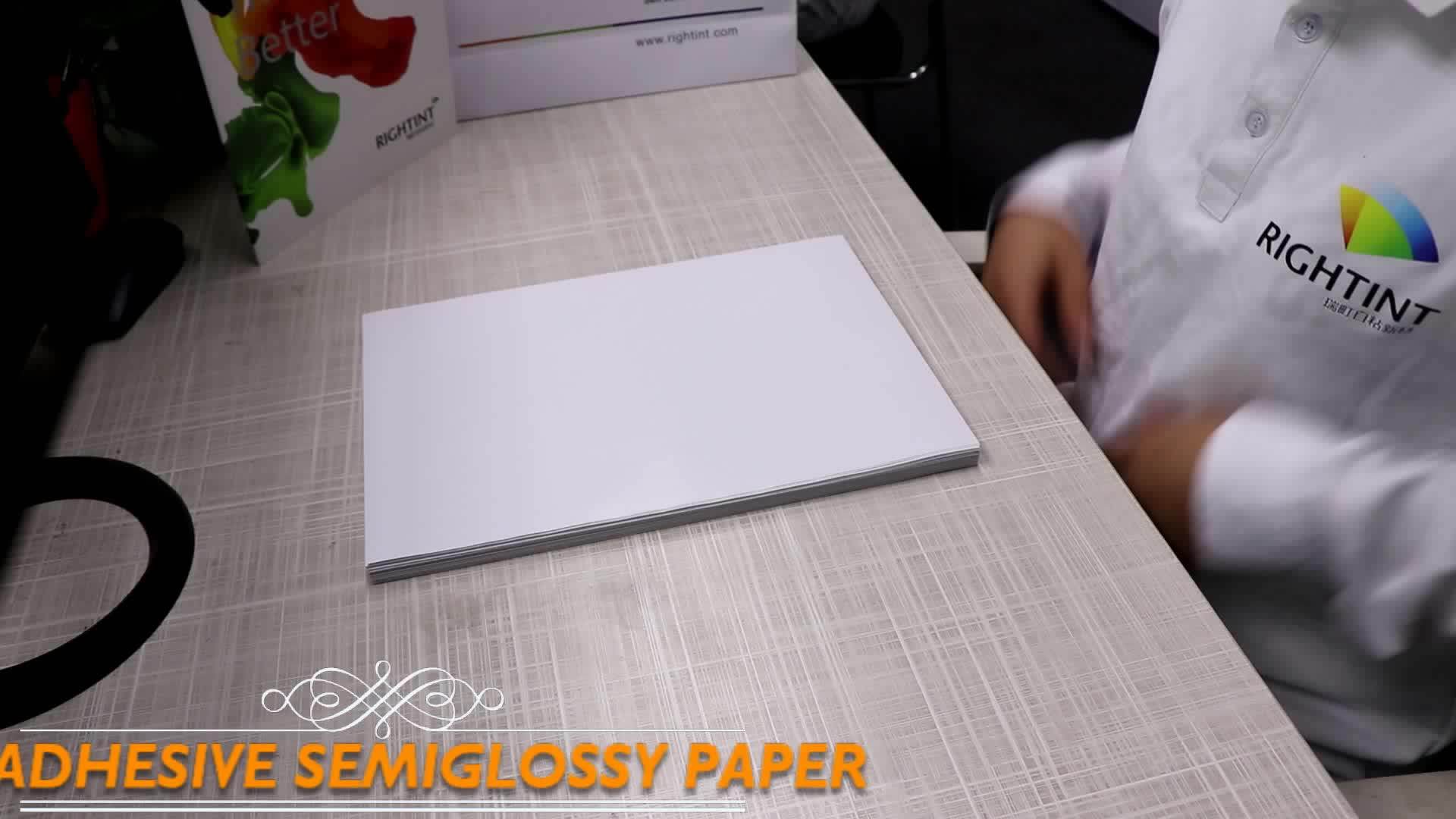 Custom Glue 80gsm A4 Size Semi Gloss Adhesive Paper Sheet 80gsm Semi Gloss Self Adhesive Paper