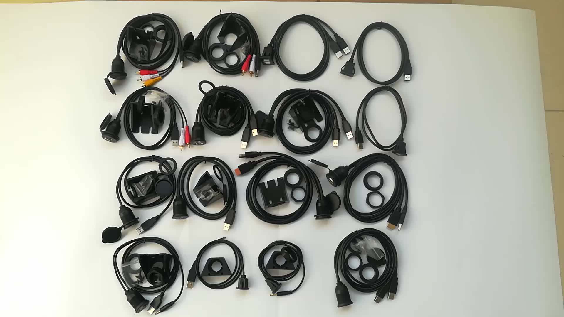 Round Usb Flush Mount Cable Dashboard Panel Dash Mount 2 Ports Usb