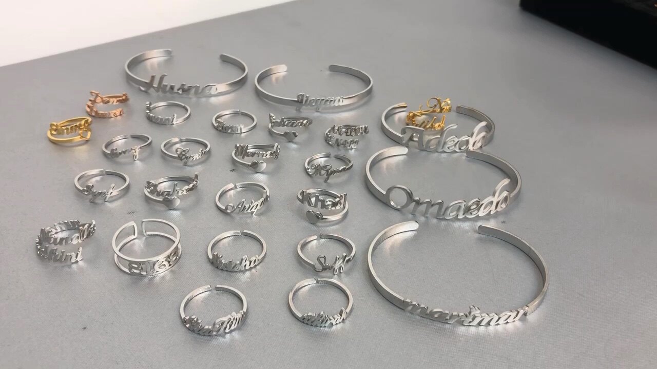 name letter ring gold