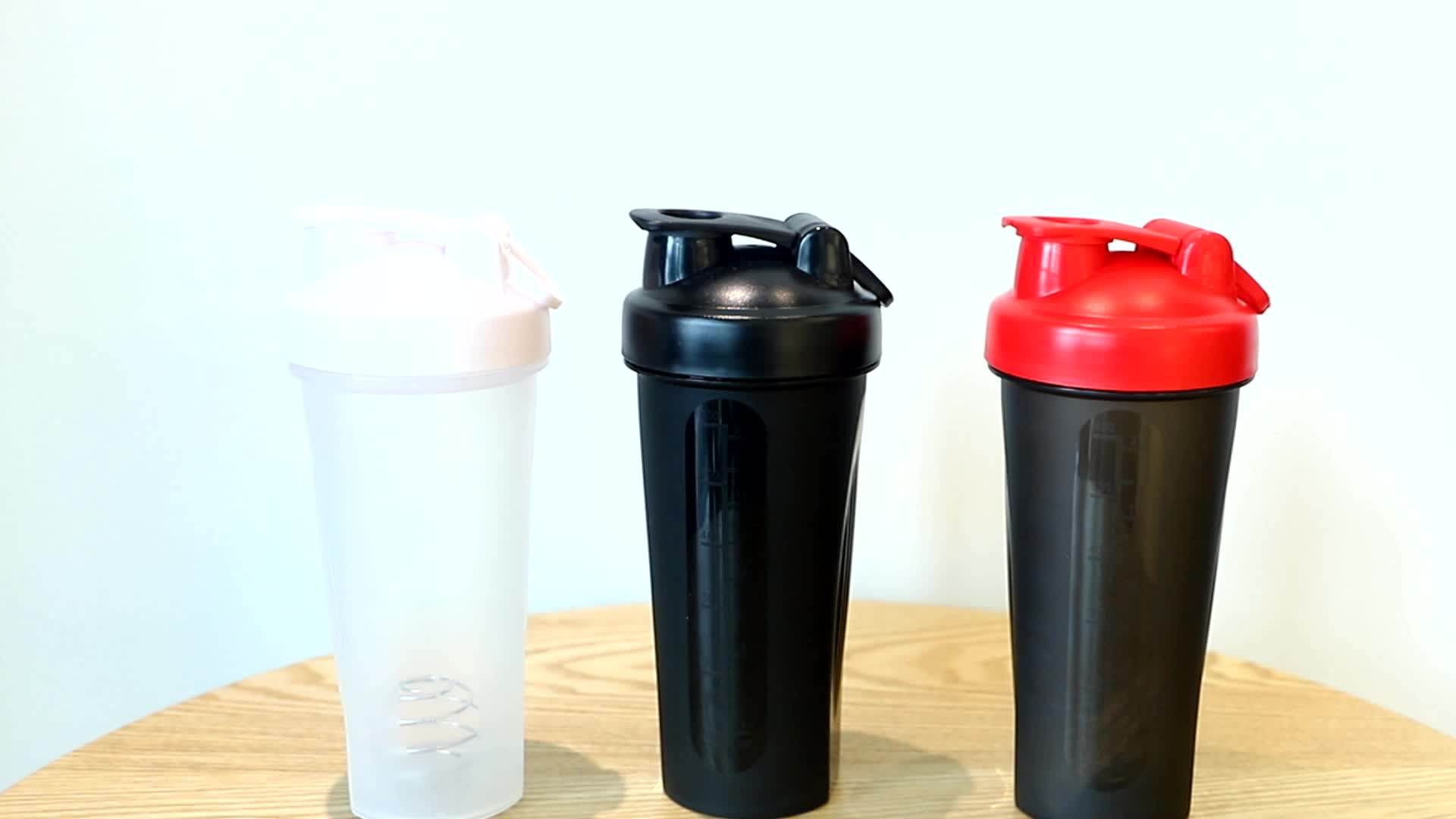 600ml Wholesale Oem Private Label Black Plastic Protein Shaker Bottles
