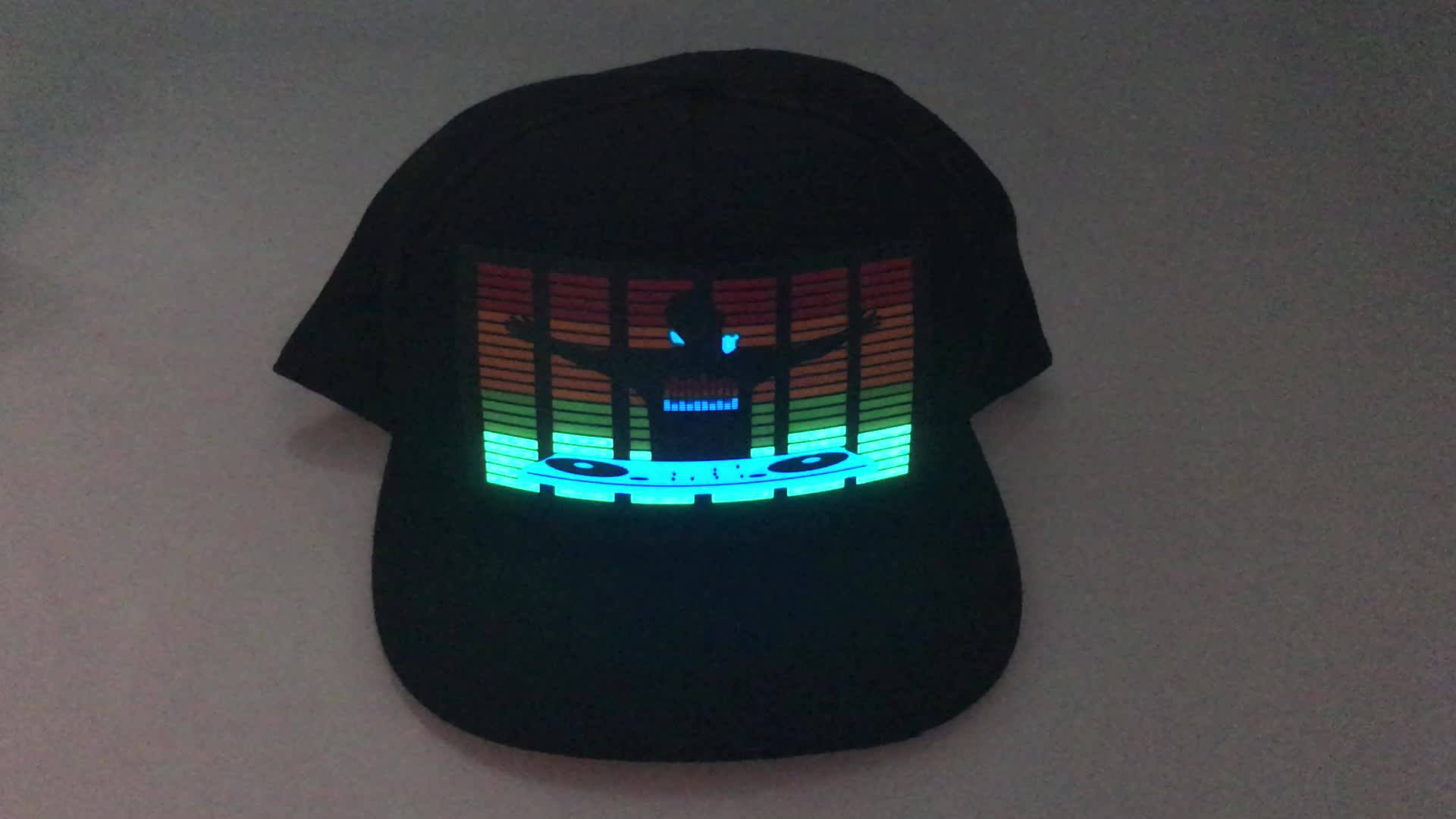 Custom Trucker Music Activated Led Hat Sound Activated Led Cap El Panel Hat Buy El Hat With