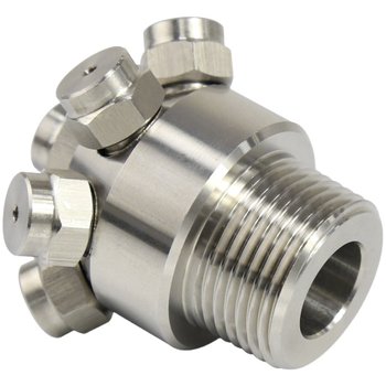 Stainless steel porous atomization nozzle cools down and removes dust
