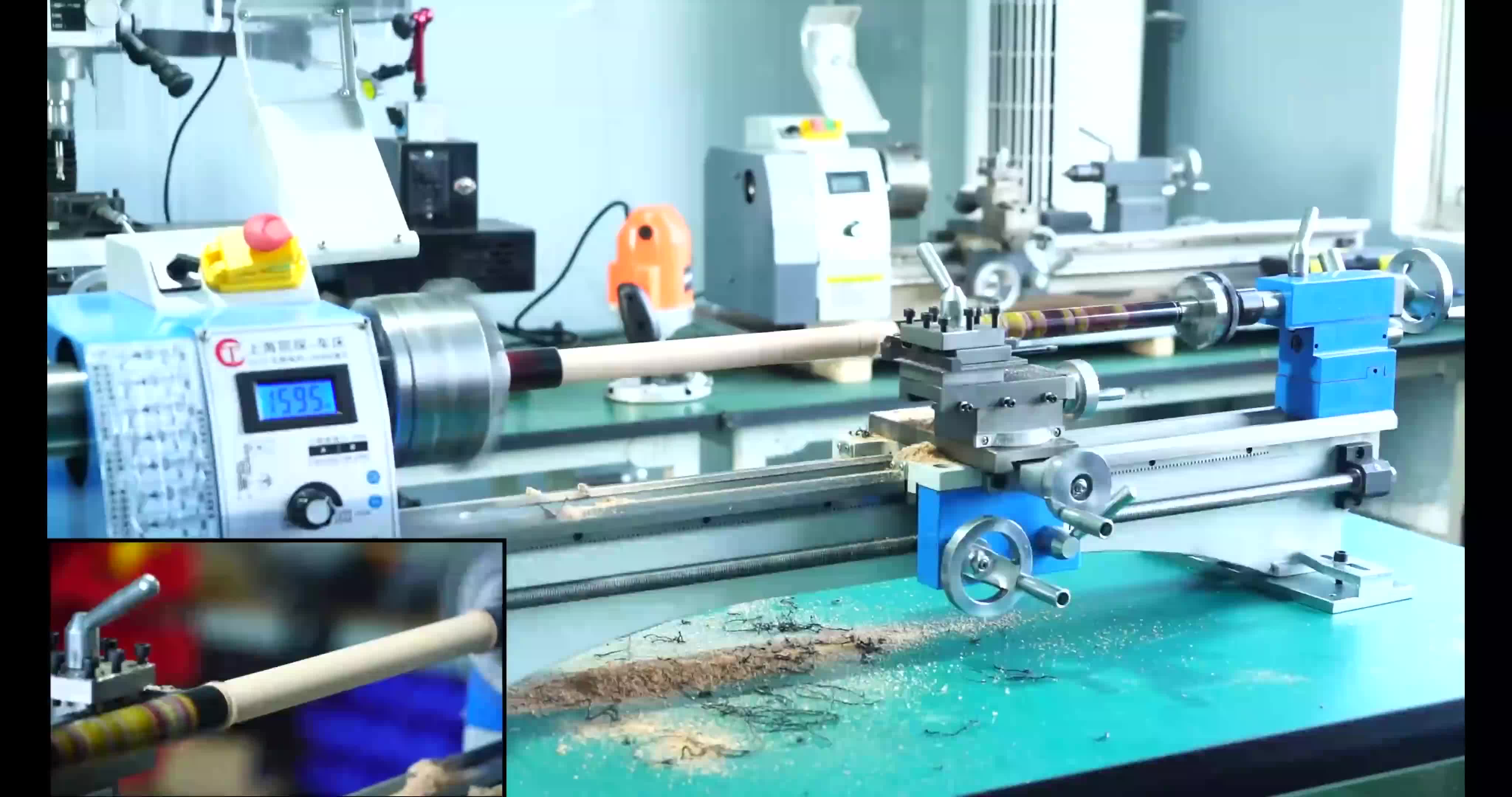 Horizontal extended edition universal woodworking lathe and pool cue