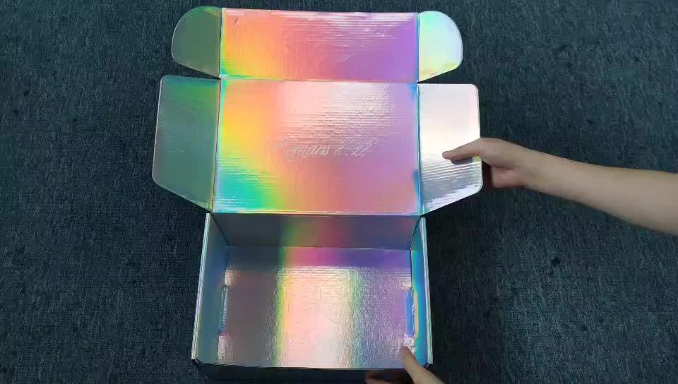 Custom Fancy Corrugated Paper Cosmetic Hologram Gift Box Packaging