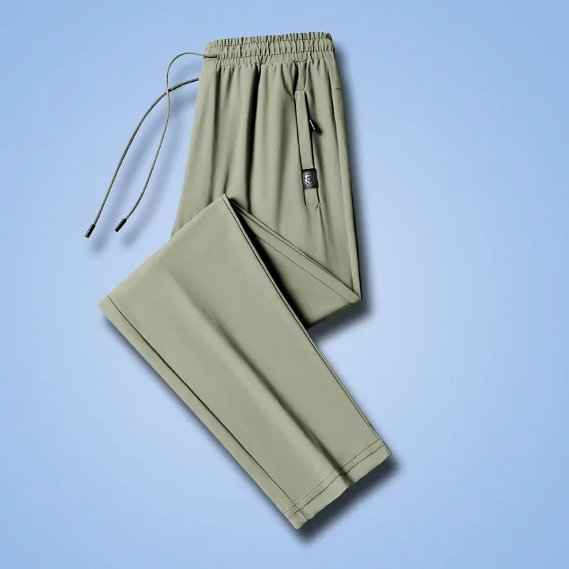 Men's silk summer thin trend quick dry trousers