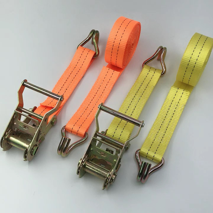 1.5 Inch 38mm Cargo Lashing Heavy Duty Ratchet Straps Belt With Double