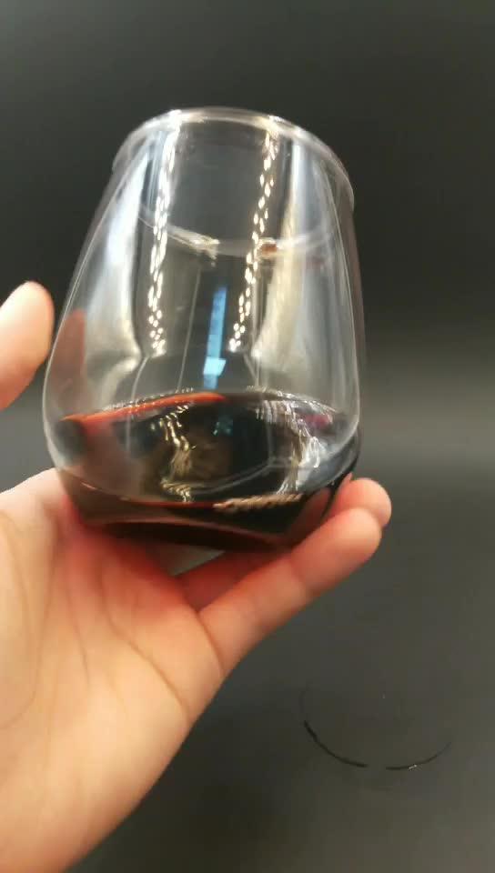 Unbreakable Disposable Outdoor Glasses With Lid Pet Plastic Wine Glass