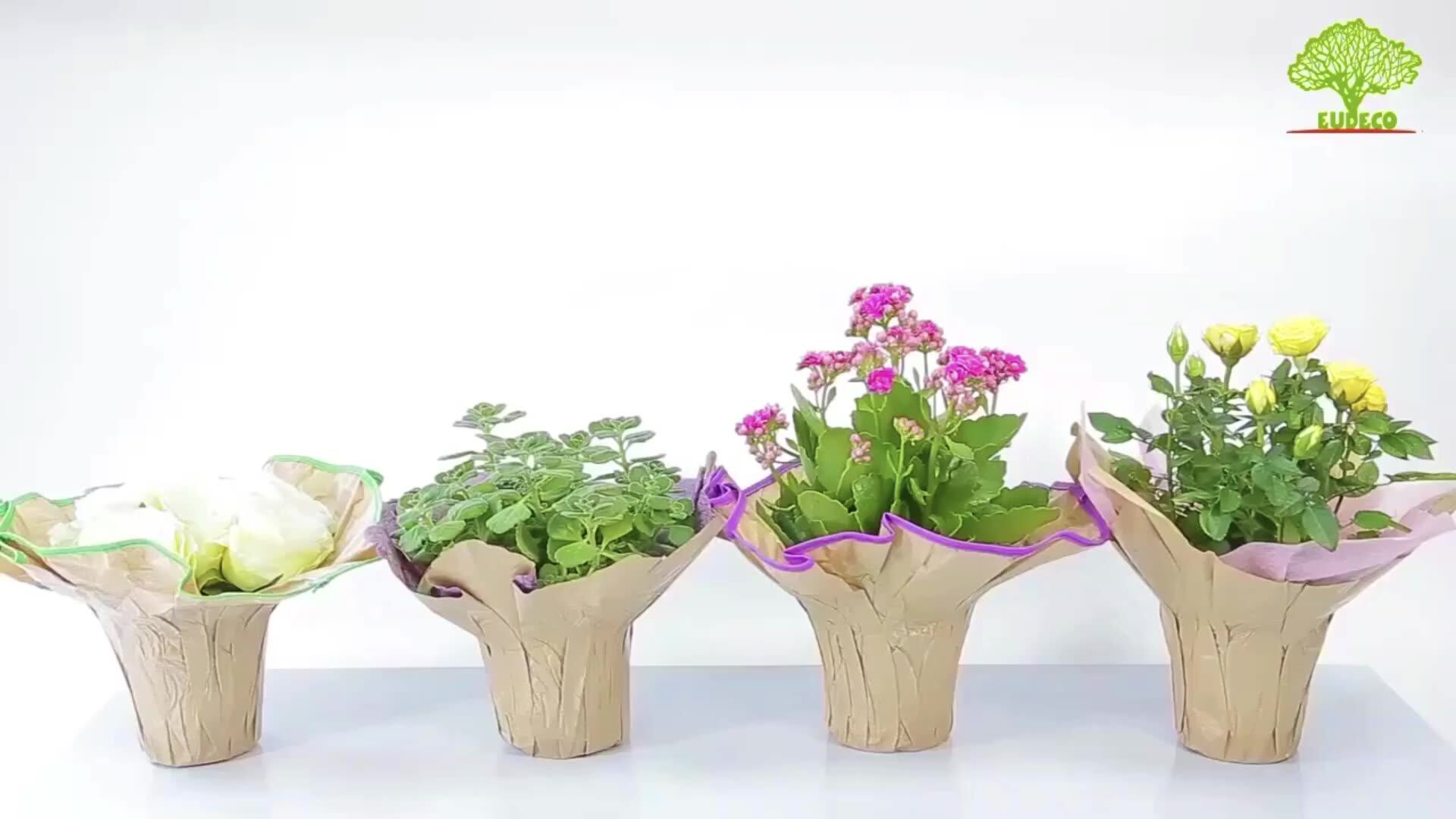 Hotselling Laminated Kraft Paper Decorative Flower Potted Covers