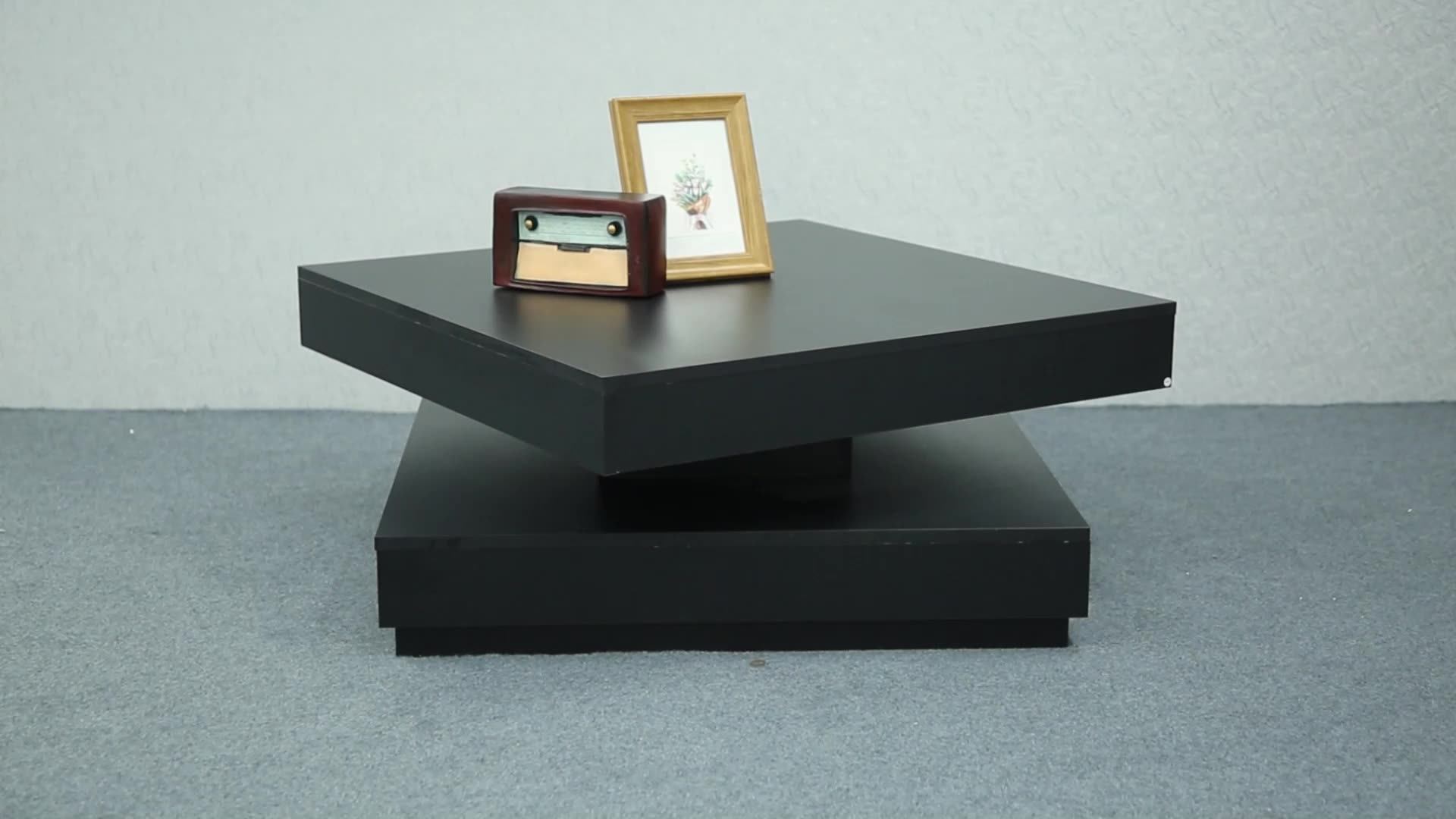 Modern Revolving Center Table Rotating Nordic Unique Concrete Grey Low ...