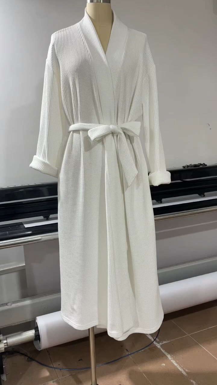 High Quality Robes Bath Pineapple Robe Solid Waffle Flannel Bathrobe