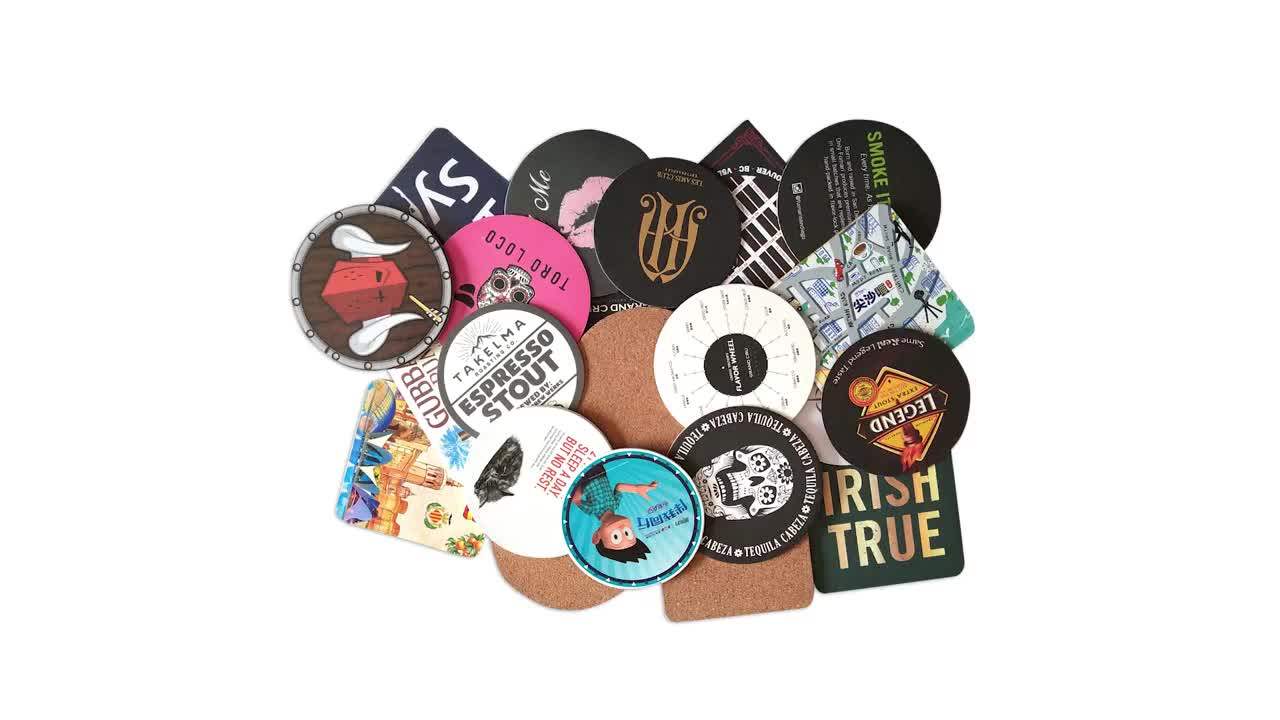 Disposable Custom Printed Paper Beer Drinks Coasters Bar Cup Pad