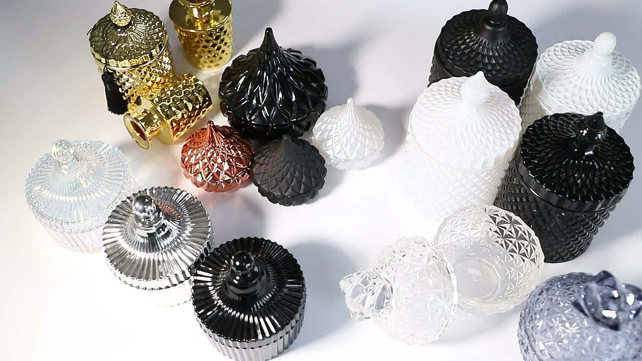 High Quality Luxury Candle Glass Container Empty Candle Jar With Lid