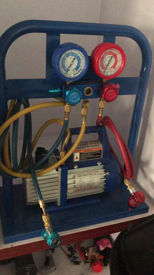 Hvac/r 2liter Vacuum Pump Refrigeration Tool Kits Manifold Pressure