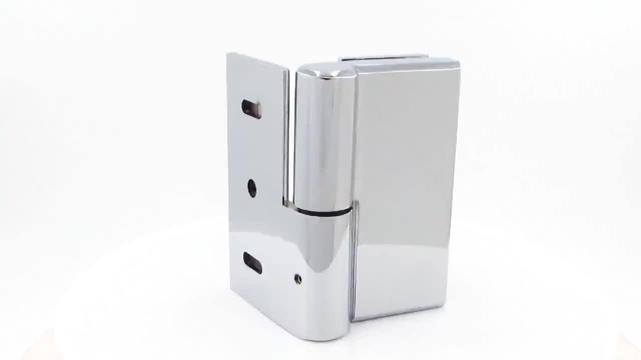 Heavy Duty Satin Brass Glass Shower Door 90 Degrees Wall To Glass