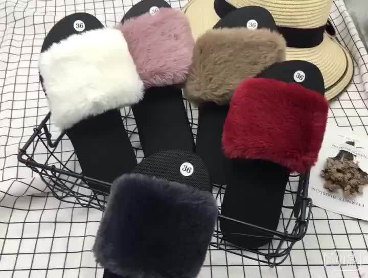 faux fur sandals womens