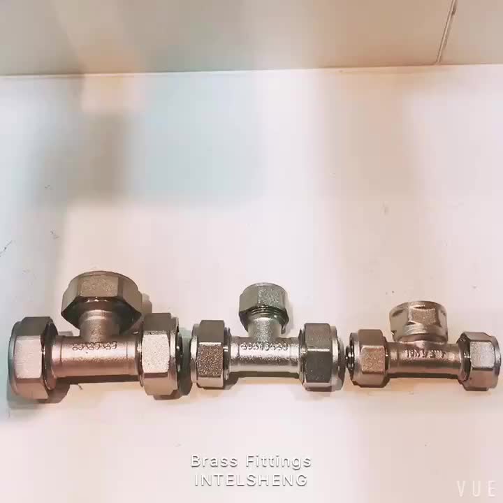 Threeway Tee Brass Hydraulic Compression Union Tube Fittings
