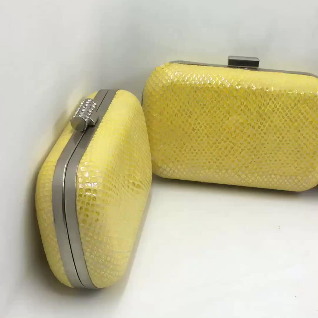 16*10cm Yellow Color Clutch Bag Genuine Leather Evening Bag Buy
