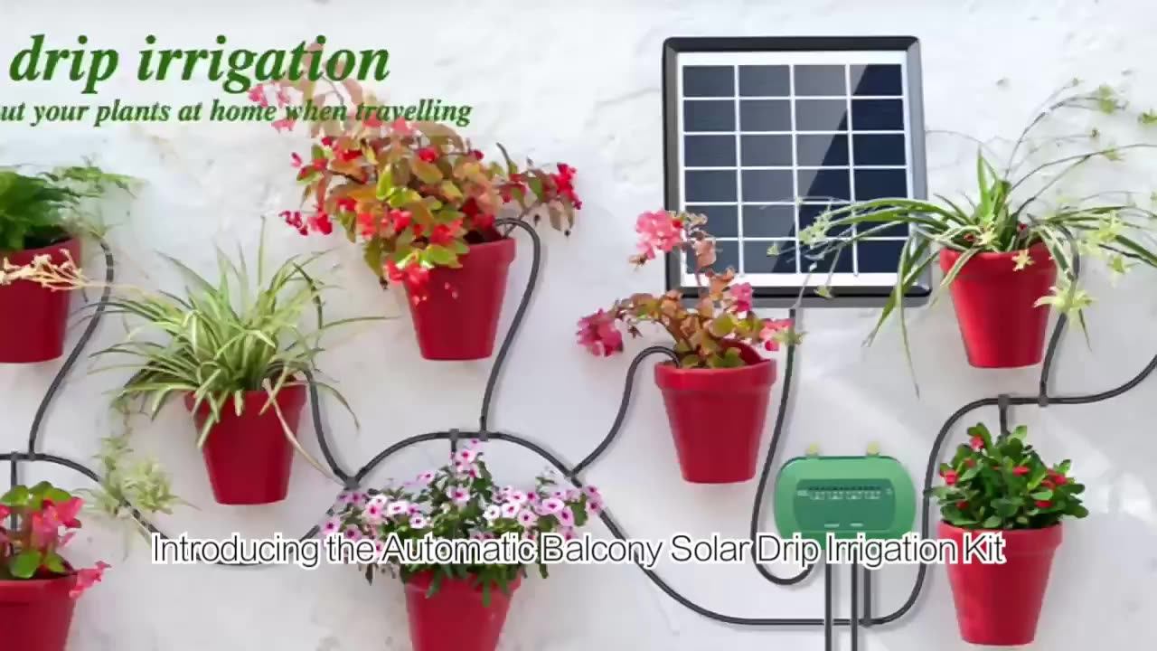 Automatic Balcony Solar Drip Irrigation Kit Indoor Garden Hydroponics