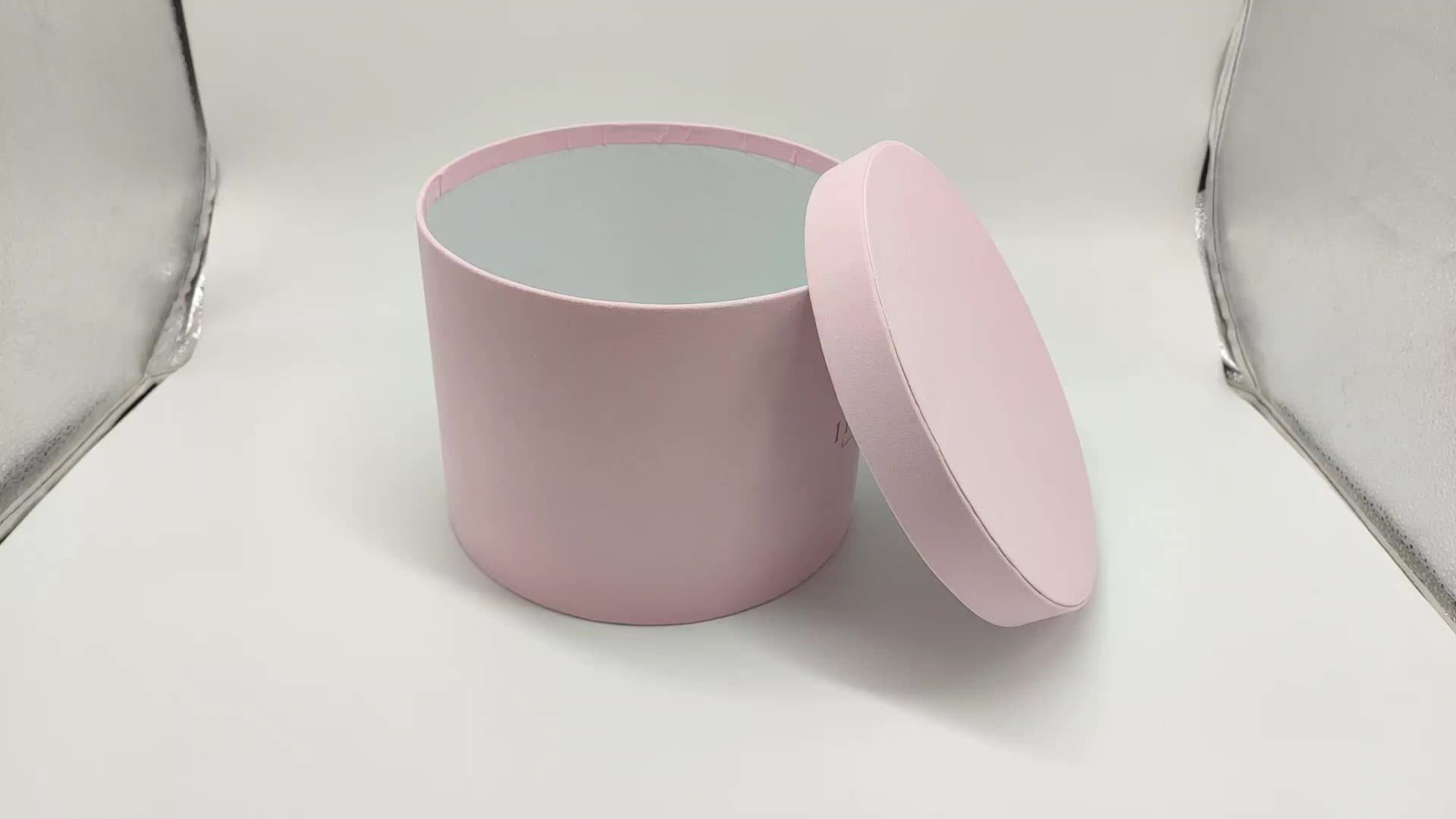 Luxury Round Shaped Velvet Gift Flower Box/suede Rose Box/velvet