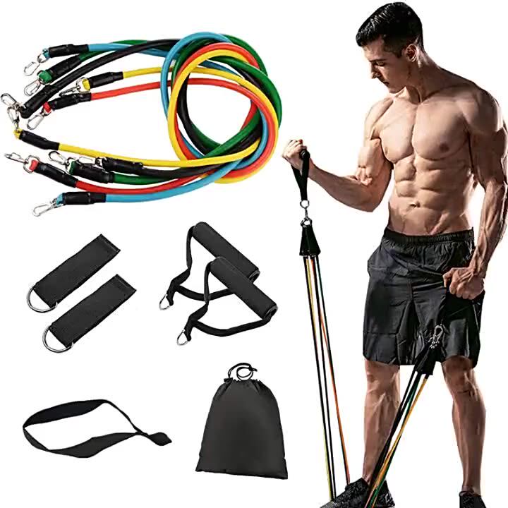 Resistance Bands Home Gym Equipment Workout Set 11 Piece With Fitness