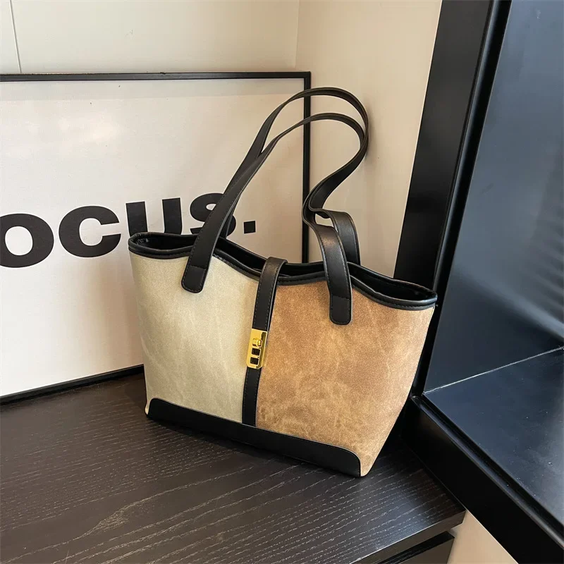 Large Capacity Bags for Women 2024 New Style High-End Versatile Top Handle Single Shoulder Bag for Office Ladies Commuter Bags Tote Bag