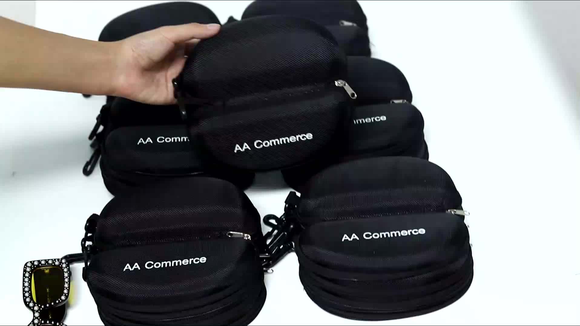 Guvivi Retail Zipper Hard Black Sunglasses Case Spectacles Glasses