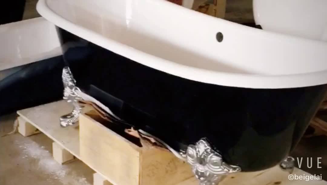 Cast Iron Bath Tub Small Freestanding Bathtub Light Green Color