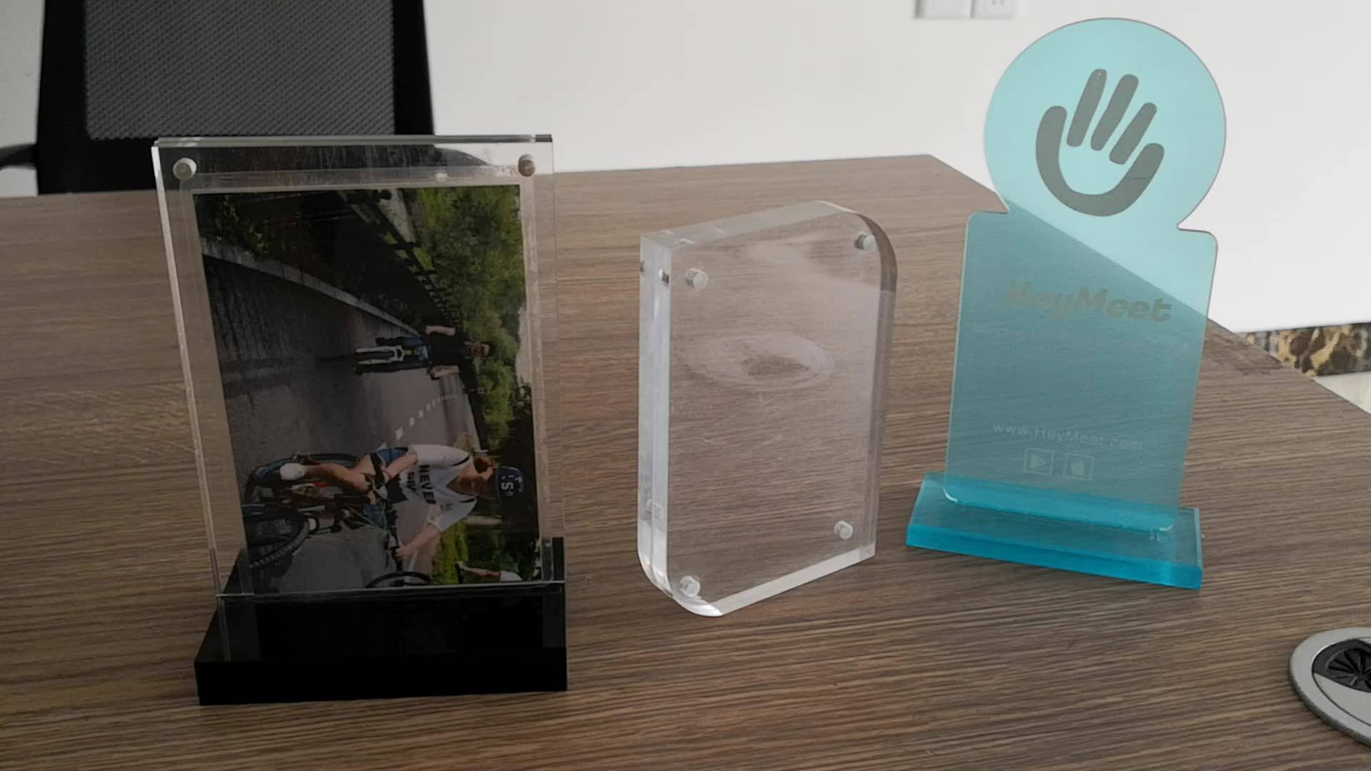 Detachable Free Standing Plexiglass Clear Stainless Photo