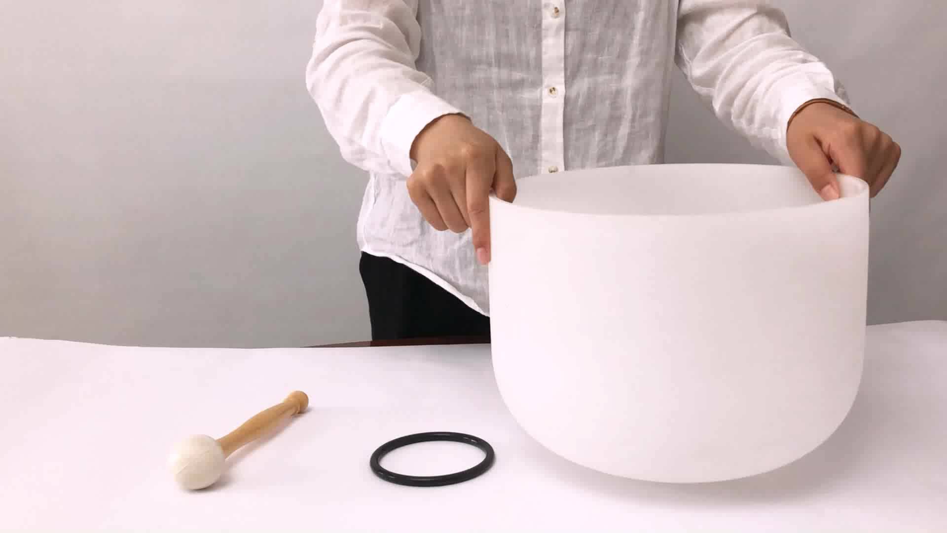 9" Note F Heart Chakra New Frosted Quartz Crystal Singing Bowl Buy 9